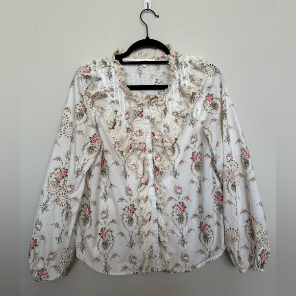 Loveshackfancy Bloomfield Floral Print Blouse Size M - Picture 7 of 15